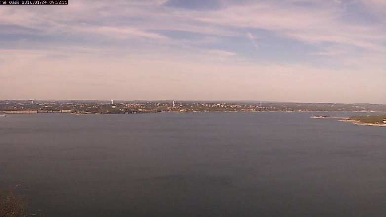 Lake Travis webcam, January 24, 2016 9:00 AM CT
