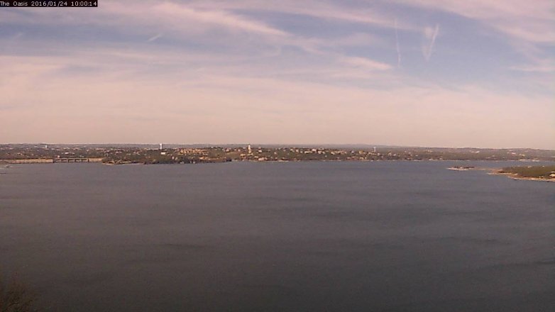 Lake Travis webcam, January 24, 2016 9:05 AM CT