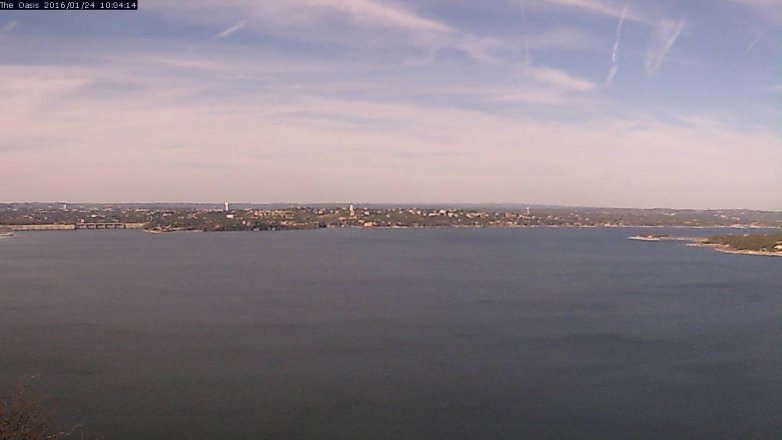 Lake Travis webcam, January 24, 2016 9:10 AM CT