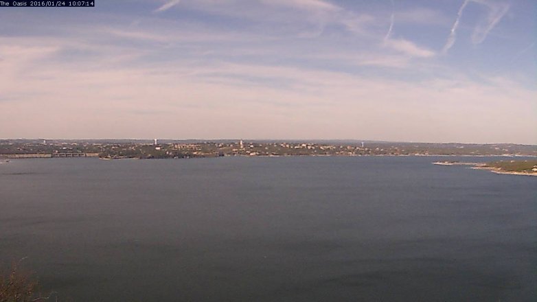 Lake Travis webcam, January 24, 2016 9:15 AM CT