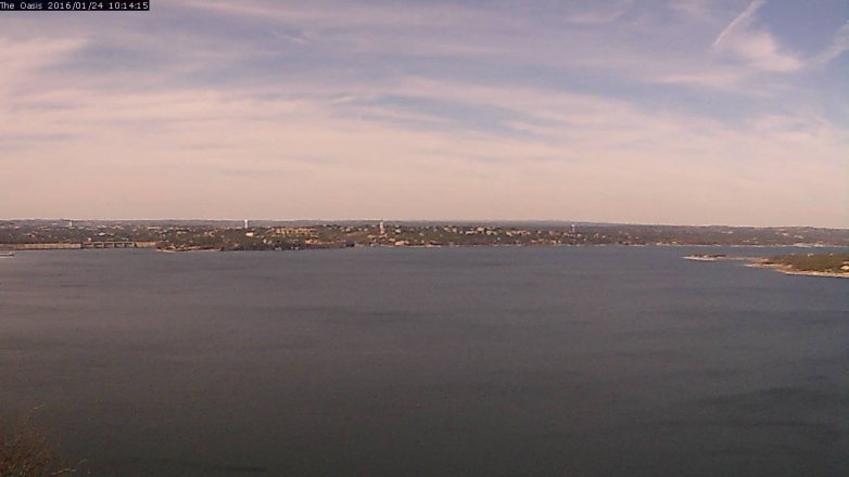 Lake Travis webcam, January 24, 2016 9:20 AM CT