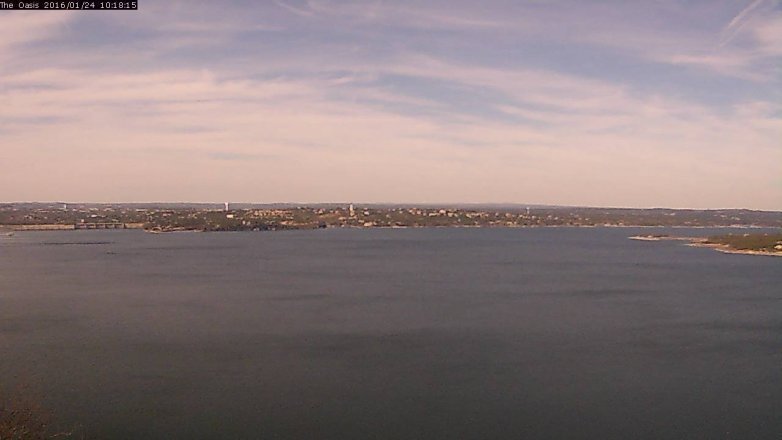 Lake Travis webcam, January 24, 2016 9:25 AM CT