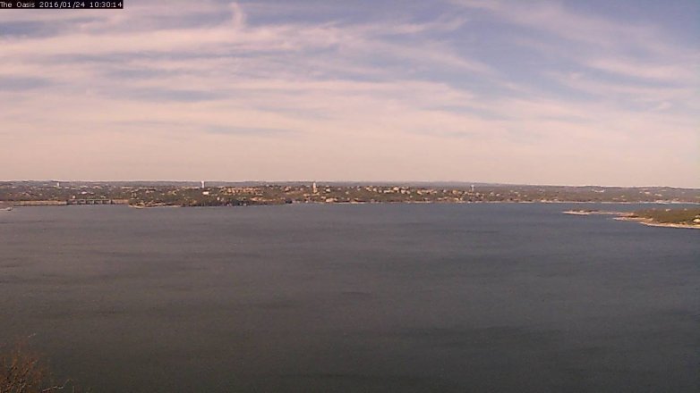 Lake Travis webcam, January 24, 2016 9:35 AM CT