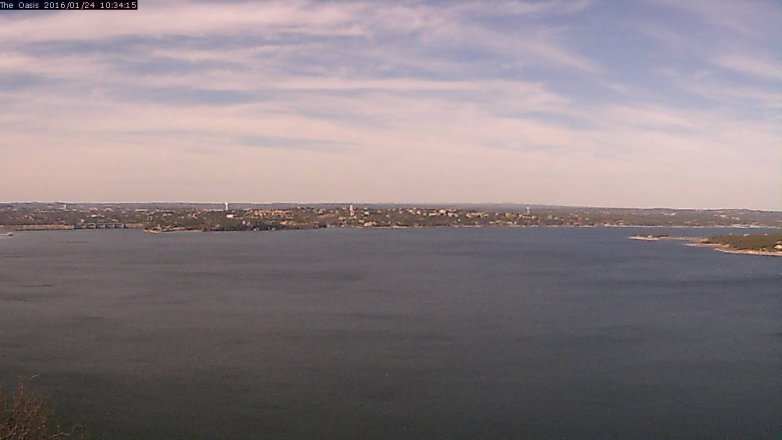 Lake Travis webcam, January 24, 2016 9:40 AM CT