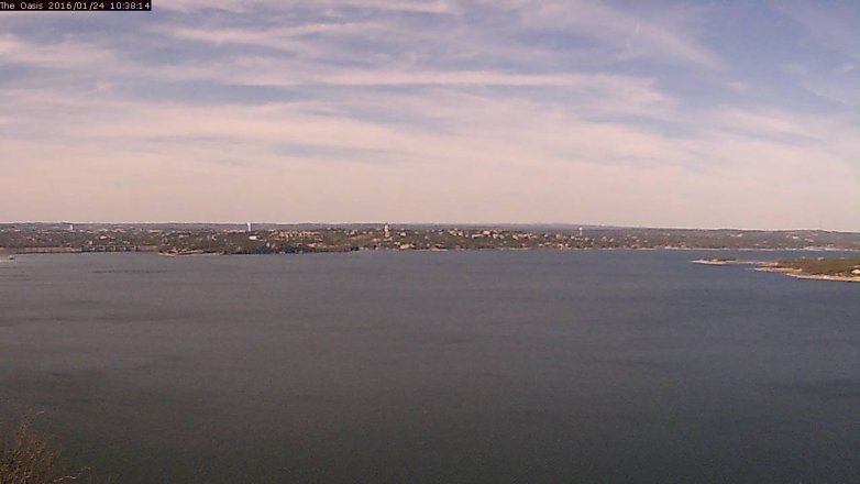 Lake Travis webcam, January 24, 2016 9:45 AM CT