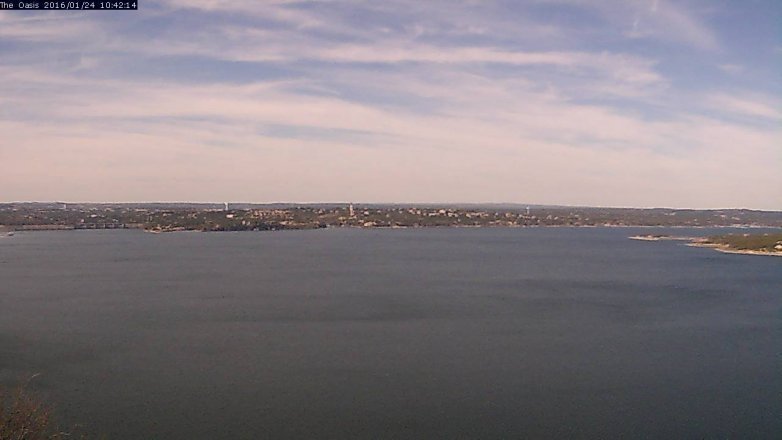 Lake Travis webcam, January 24, 2016 9:50 AM CT