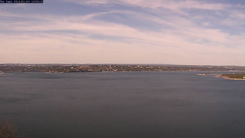 Lake Travis webcam, January 24, 2016 9:55 AM CT