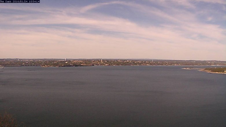 Lake Travis webcam, January 24, 2016 10:00 AM CT