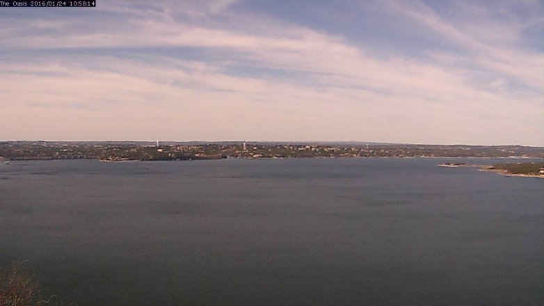 Lake Travis webcam, January 24, 2016 10:05 AM CT