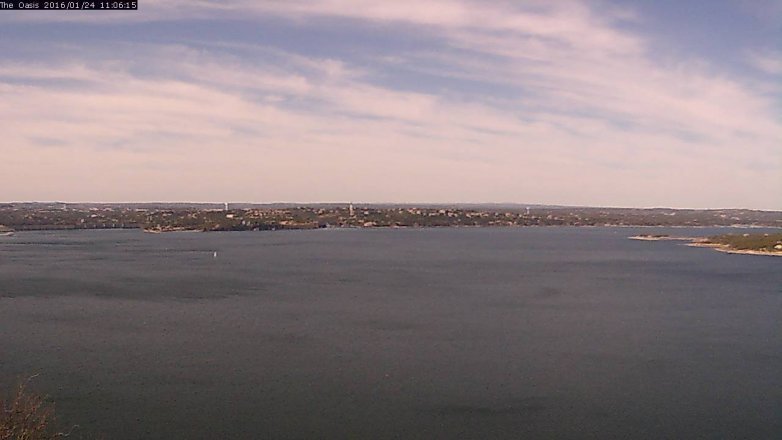 Lake Travis webcam, January 24, 2016 10:15 AM CT