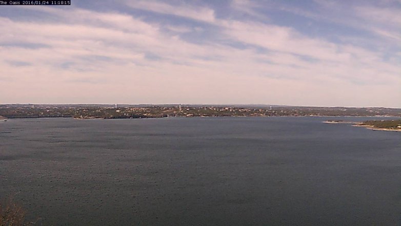 Lake Travis webcam, January 24, 2016 10:25 AM CT