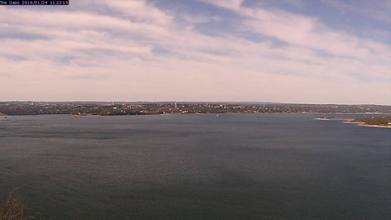 Lake Travis webcam, January 24, 2016 10:30 AM CT