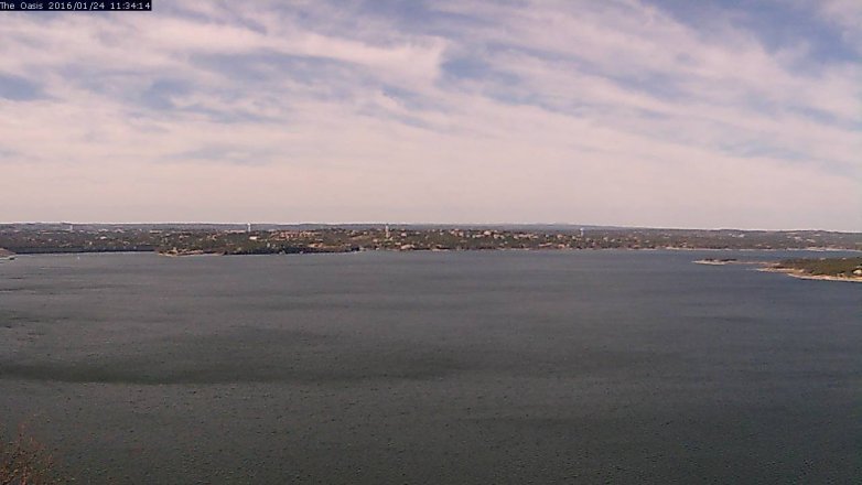 Lake Travis webcam, January 24, 2016 10:40 AM CT
