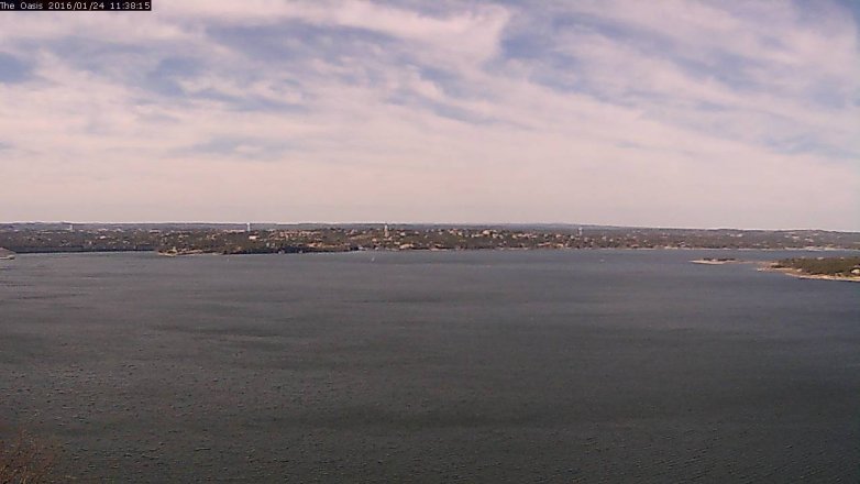 Lake Travis webcam, January 24, 2016 10:45 AM CT