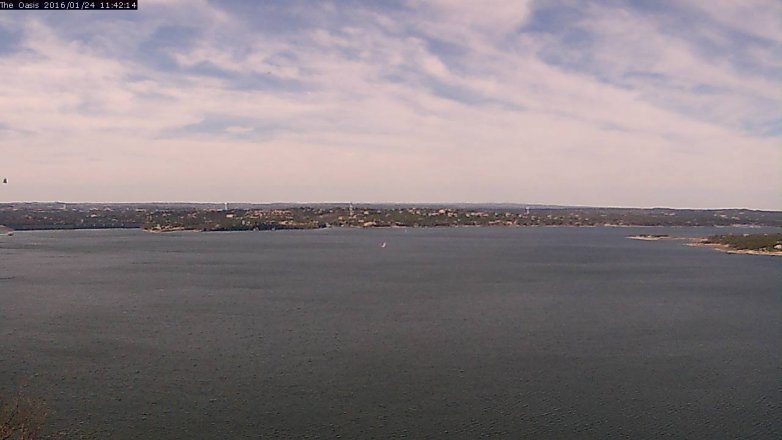 Lake Travis webcam, January 24, 2016 10:50 AM CT