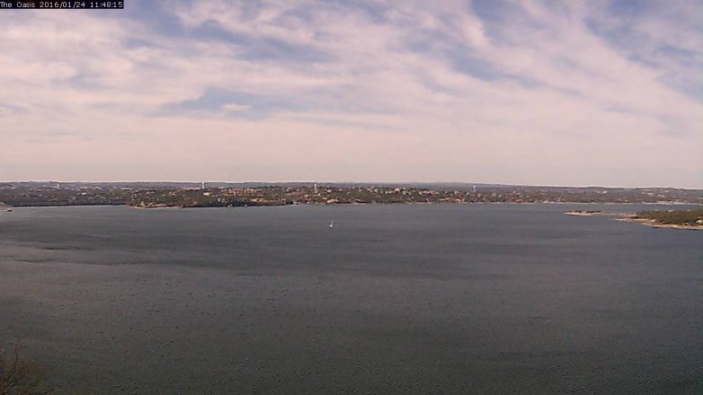 Lake Travis webcam, January 24, 2016 10:55 AM CT