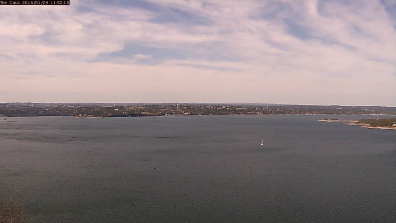 Lake Travis webcam, January 24, 2016 11:00 AM CT