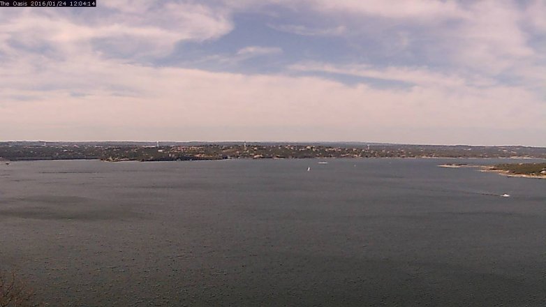 Lake Travis webcam, January 24, 2016 11:10 AM CT