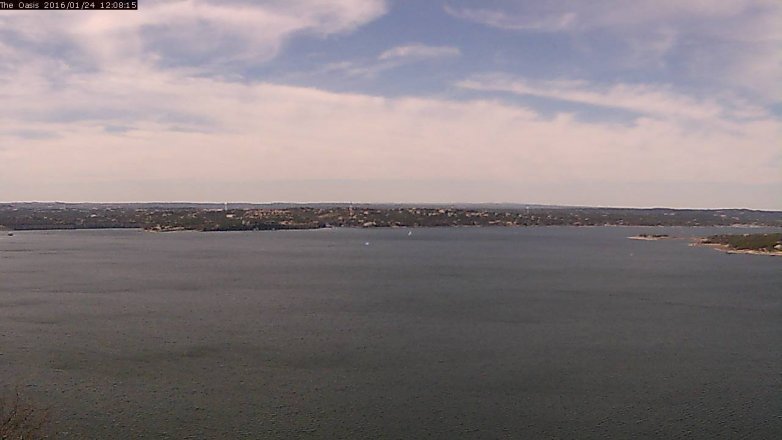 Lake Travis webcam, January 24, 2016 11:15 AM CT