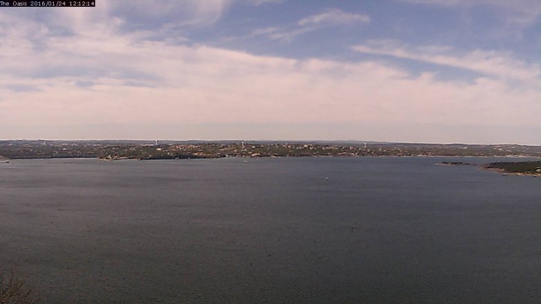 Lake Travis webcam, January 24, 2016 11:20 AM CT