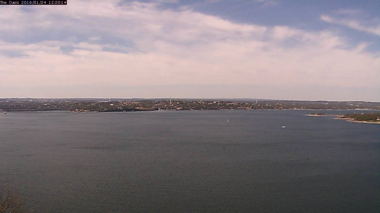 Lake Travis webcam, January 24, 2016 11:25 AM CT