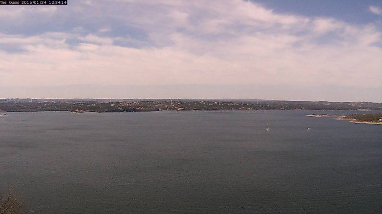 Lake Travis webcam, January 24, 2016 11:30 AM CT