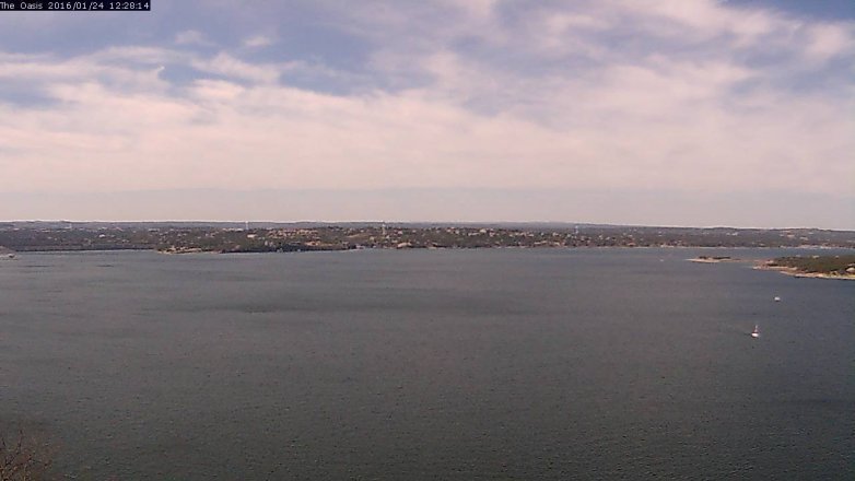 Lake Travis webcam, January 24, 2016 11:35 AM CT
