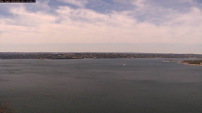 Lake Travis webcam, January 24, 2016 11:45 AM CT