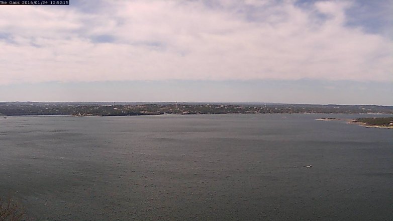 Lake Travis webcam, January 24, 2016 12:00 PM CT