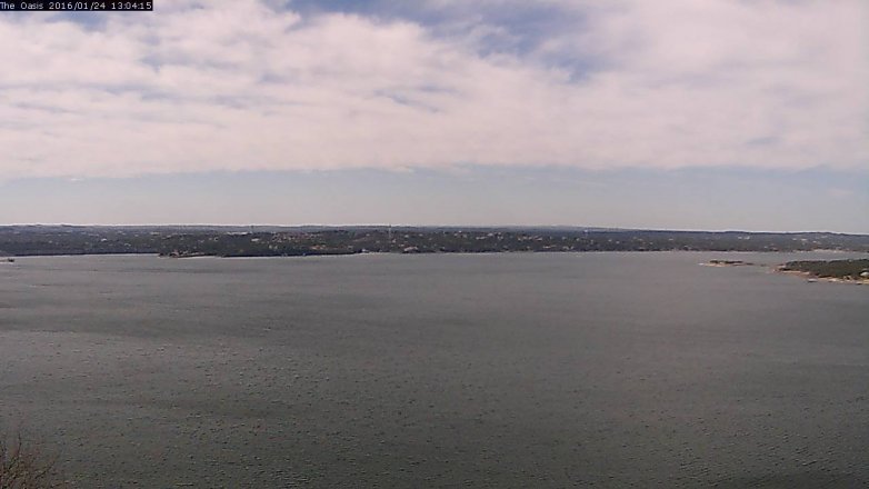 Lake Travis webcam, January 24, 2016 12:10 PM CT