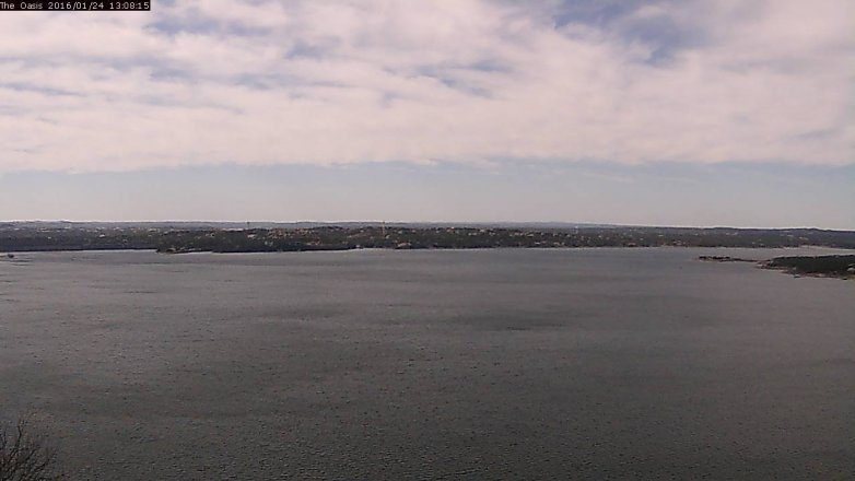 Lake Travis webcam, January 24, 2016 12:15 PM CT