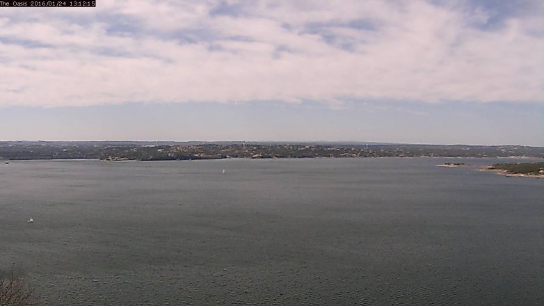 Lake Travis webcam, January 24, 2016 12:20 PM CT
