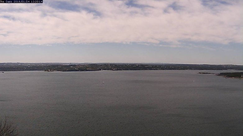 Lake Travis webcam, January 24, 2016 12:25 PM CT