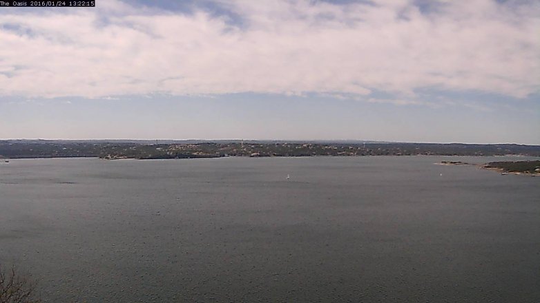 Lake Travis webcam, January 24, 2016 12:30 PM CT