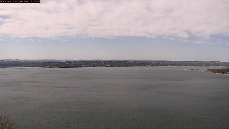 Lake Travis webcam, January 24, 2016 12:35 PM CT