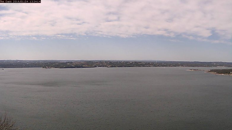 Lake Travis webcam, January 24, 2016 12:40 PM CT