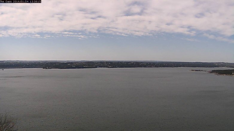 Lake Travis webcam, January 24, 2016 12:45 PM CT