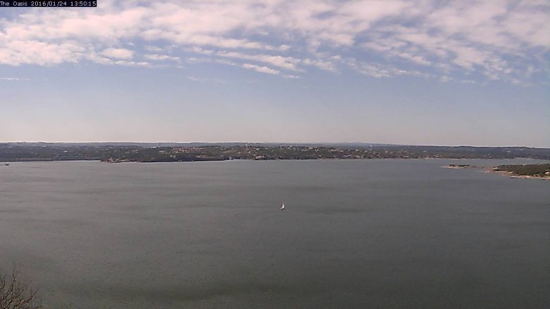 Lake Travis webcam, January 24, 2016 12:55 PM CT
