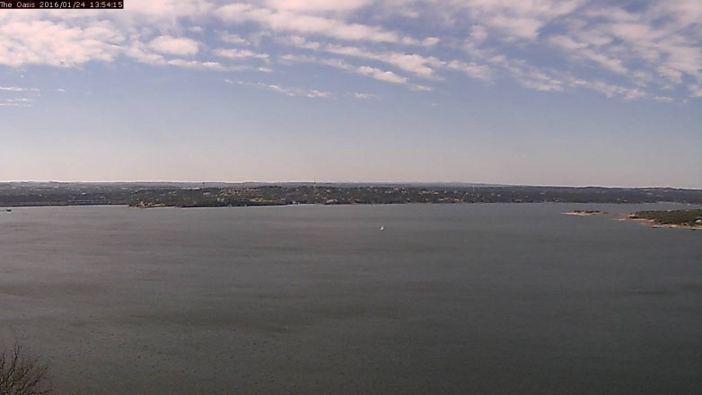 Lake Travis webcam, January 24, 2016 1:00 PM CT