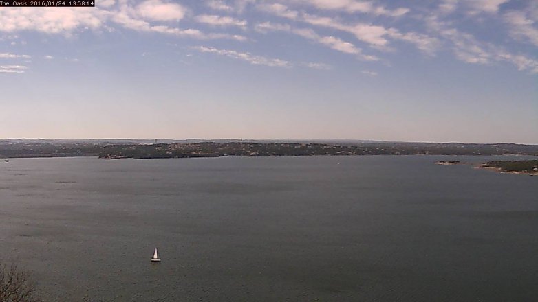 Lake Travis webcam, January 24, 2016 1:05 PM CT