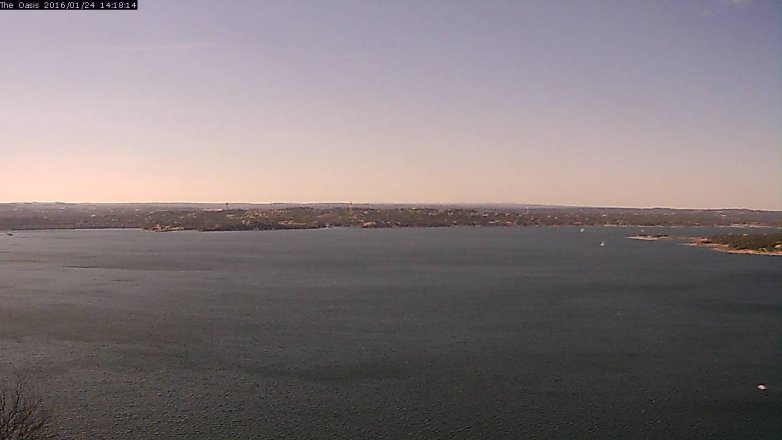 Lake Travis webcam, January 24, 2016 1:25 PM CT