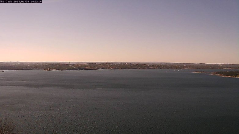 Lake Travis webcam, January 24, 2016 1:30 PM CT