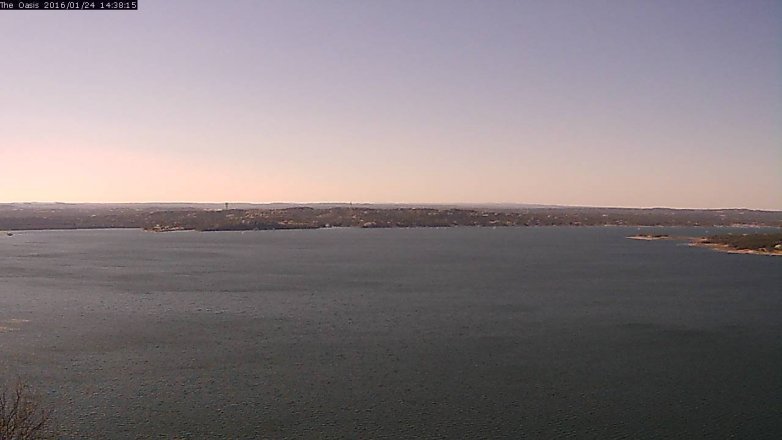 Lake Travis webcam, January 24, 2016 1:45 PM CT
