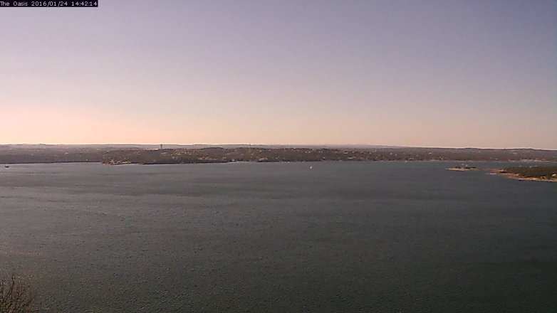 Lake Travis webcam, January 24, 2016 1:50 PM CT