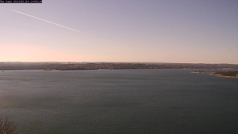 Lake Travis webcam, January 24, 2016 1:55 PM CT