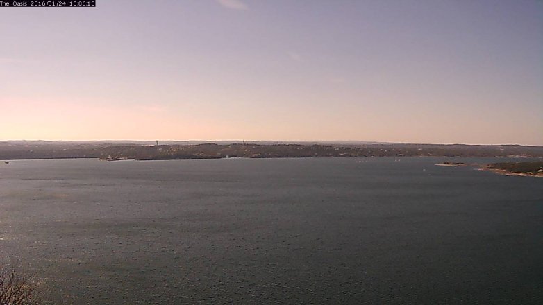 Lake Travis webcam, January 24, 2016 2:15 PM CT