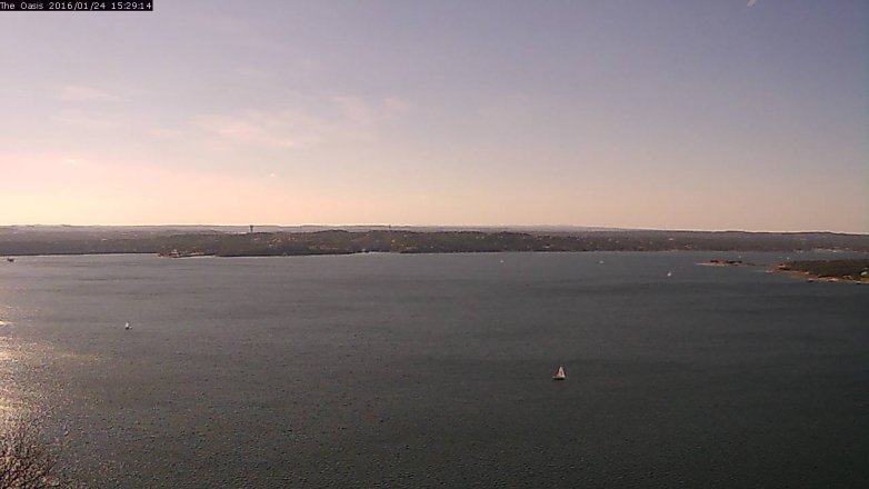 Lake Travis webcam, January 24, 2016 2:35 PM CT
