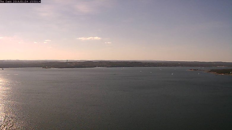 Lake Travis webcam, January 24, 2016 2:55 PM CT