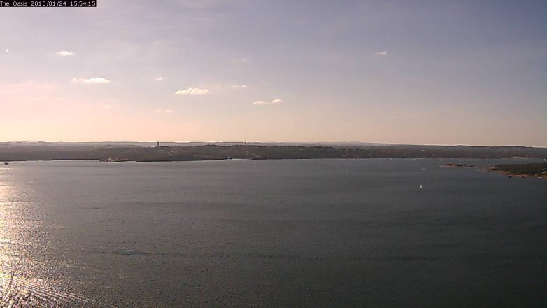 Lake Travis webcam, January 24, 2016 3:00 PM CT