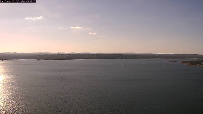 Lake Travis webcam, January 24, 2016 3:05 PM CT